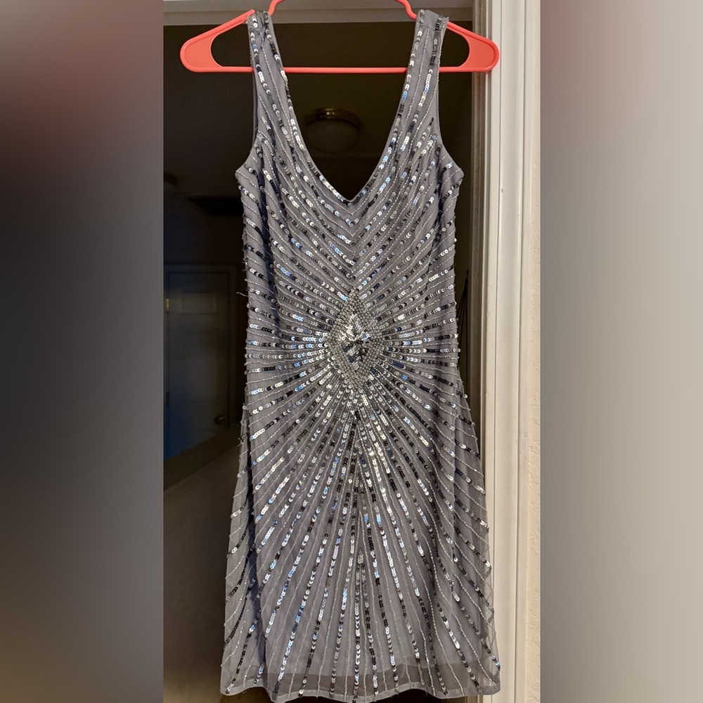 Gorgeous Black Tie Body Con Hand Sequined Dress